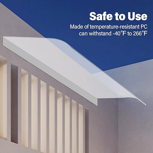 Miniatura 5 de Toldo para toldo, protección contra la lluvia UV, nieve, refugio de lluvia, cubierta transparente gruesa sin mantenimiento, lámina de policarbonato