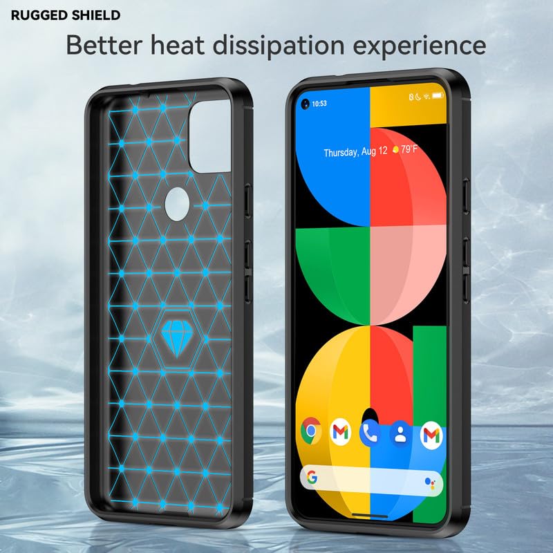 Image of Hybrid Carbon Fiber Back Case for Google Pixel 5 (Black)