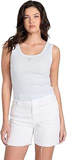 GUESS Womens Eco Sleeveless Triangle Patch Rib Tank