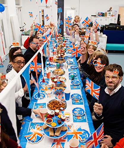 Recyclable British Royal Paper Small Plates –Disposable Dishes For 2022 Queen's Platinum Jubilee Party Supplies Table Decorations Red White Blue:| Pack Of 12 | 17Cm (Plastic Free Packaging!) #TOP5