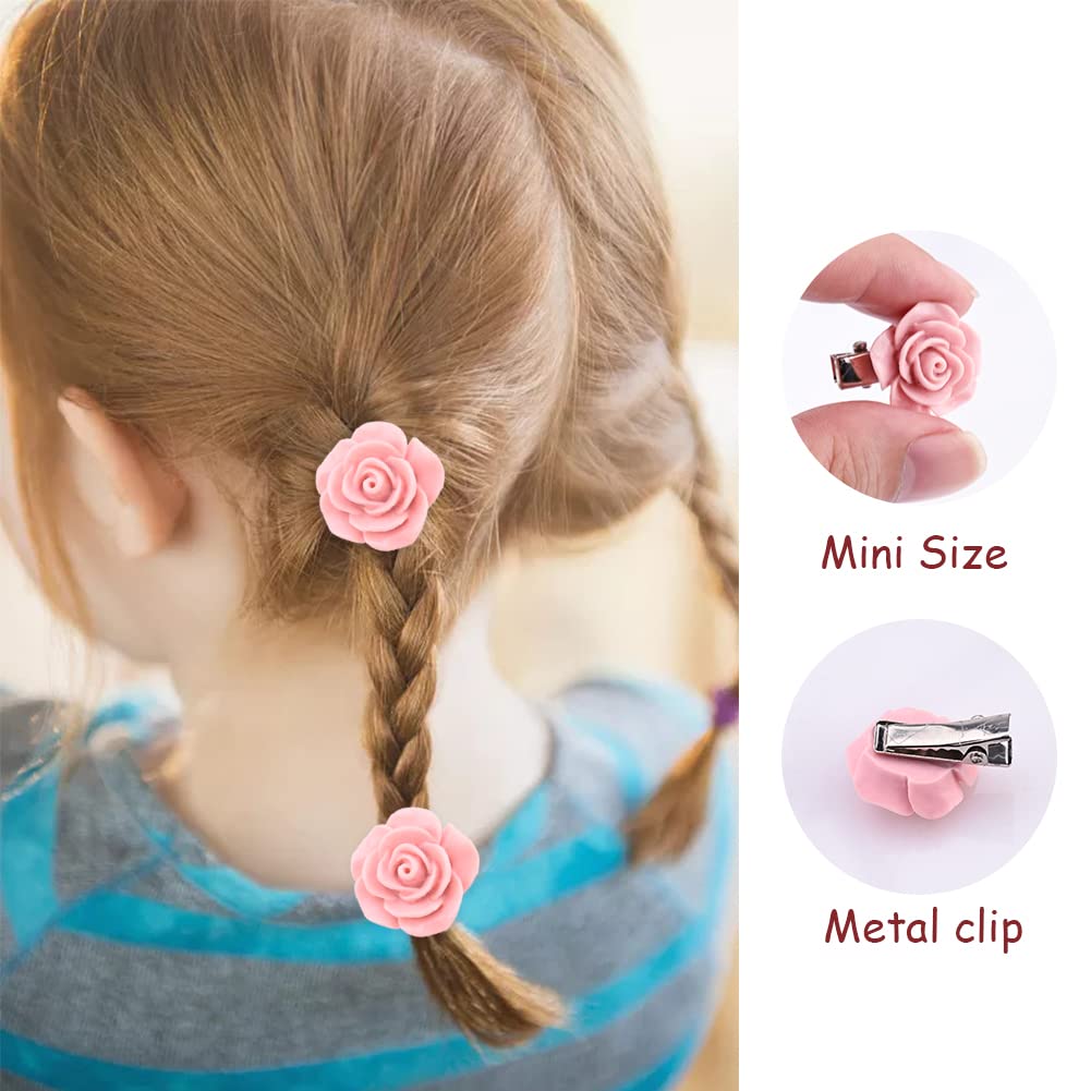 10pcs/set Bowknot Mesh Flower Hair Clips Cute Girl Set Fabric Non-Damage Duckbill Hair Accessories