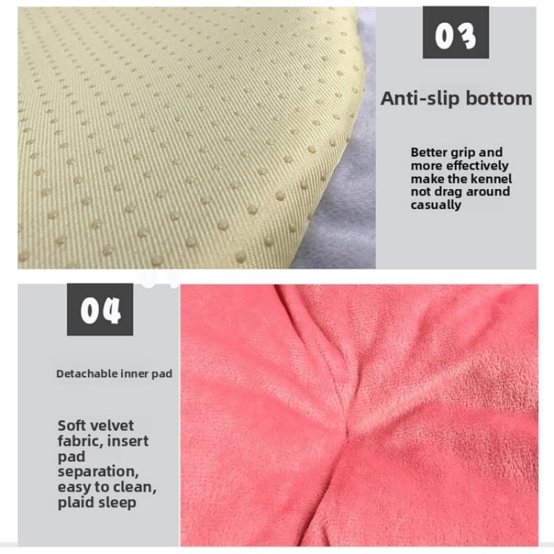 Pistro Rosa Prinzessin Hundebett und Katzenbett Sofa für mittelgroße Katzen und kleine Hunde, abnehmbar, rutschfeste Unterseite, niedliche Couch, Spitze