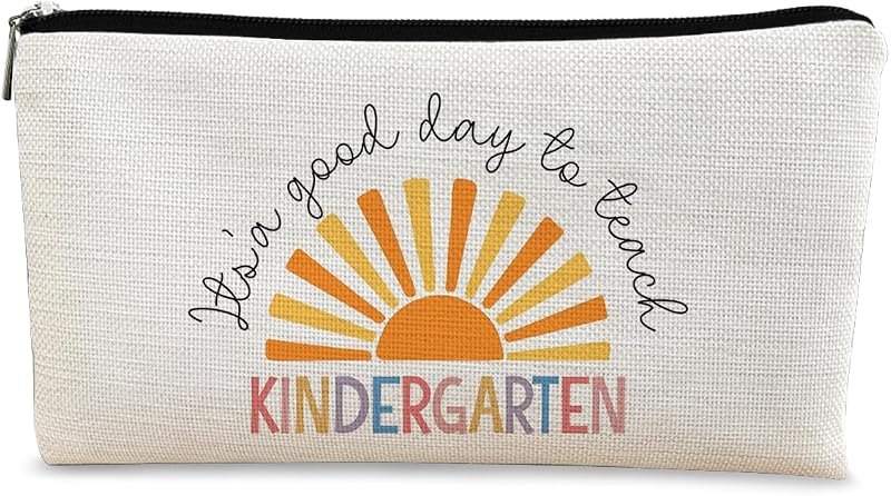 Necessaire de maquiagem BARPERY com zíper, estampa Teacher wildflower