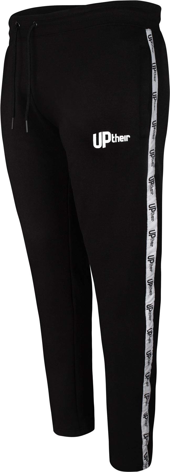 Uptheir Men's Thor Side Tapping Joggers - Black (UK, Alpha, M, Regular, Regular)