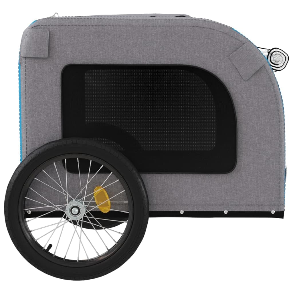 Homgoday Remolque de bicicleta para animales azul y gris Oxford y hierro, mueble carro para perro, carro para bicicleta, carro para perros, transportín perro bicicleta modelo 93841
