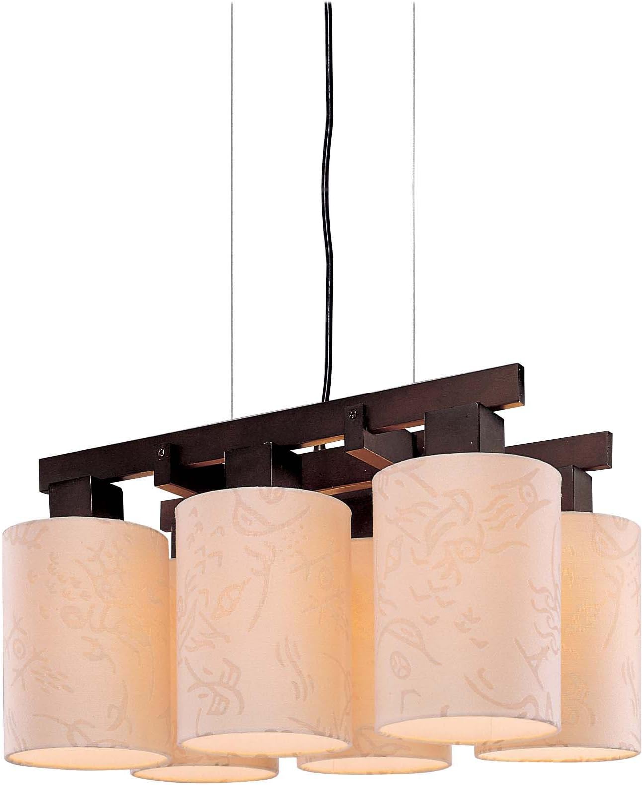 George Kovacs, P8086-615, Kimono, 6 Light Chandelier, Dorian Bronze