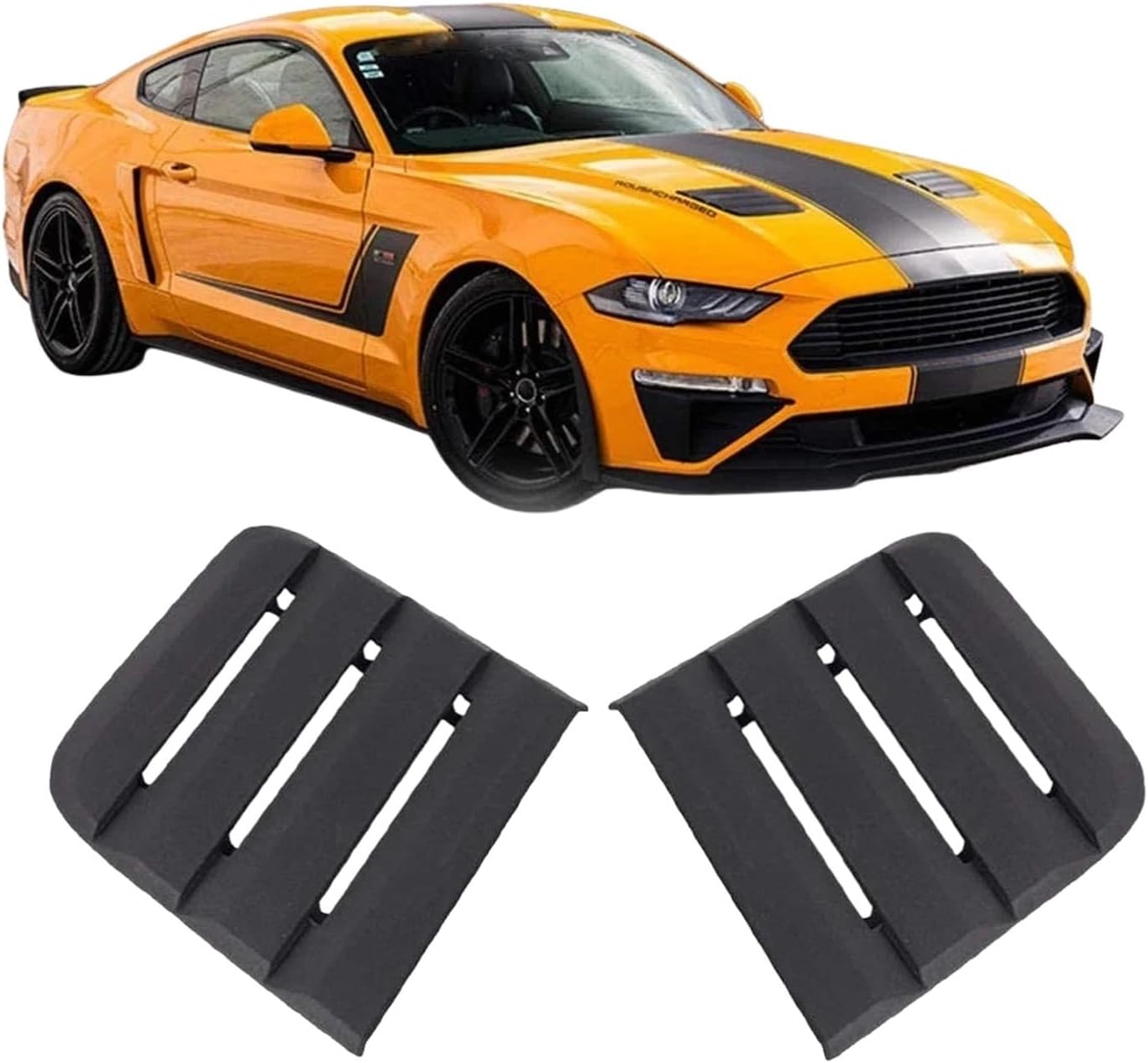 Car Hood Vent Heat Extractor Air Intake Trim Sticker Cover Compatible For Ford Mustang GT Ecoboost 2018 2019 422083