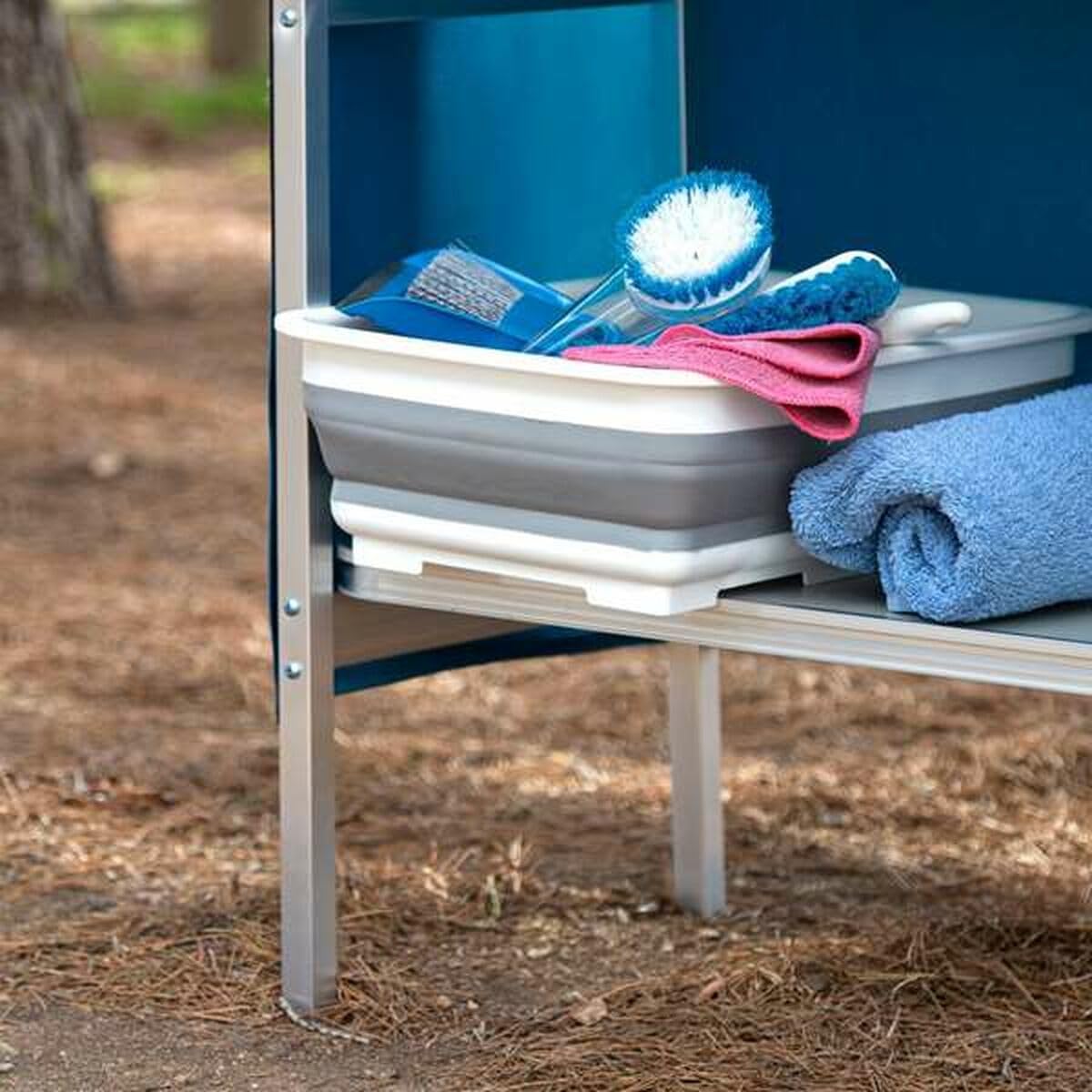 AKTIVE Armoire de Camping en Tissu, Structure Pliable et Amovible, avec Sac de Transport, Dimensions 110x38x88 cm, Meubles auxiliaires de Cuisine d'extérieur, Armoires, Rangements d'extérieur (63090)