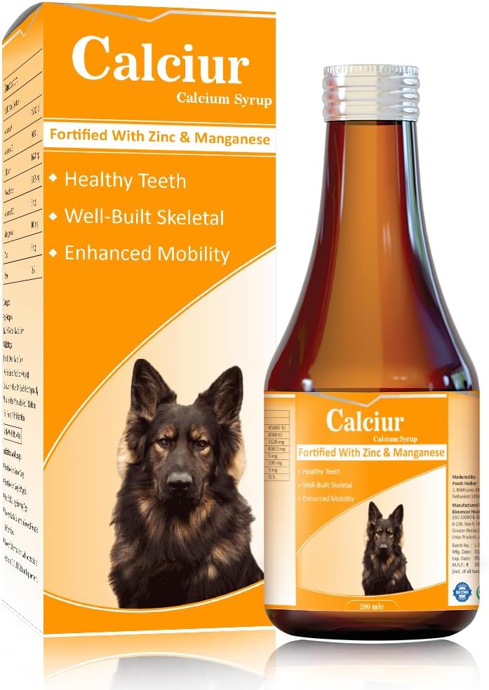 Calciur Calcium Syrup for Adult Dogs & Young Puppies - 200 ML (Pack of 03)