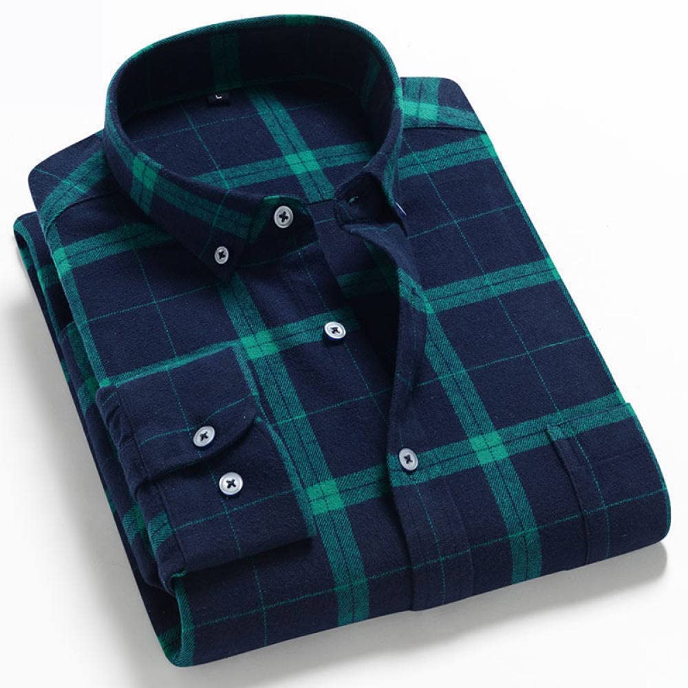 HGJH Herren Flanellhemd, Herren Langarm Flanellhemd Thermohemd Schottenkaro Hemd Herren Regular Fit Holzfäller Bequem Karierte Hemdjacke Lässiges Arbeitshemd Für Herren Jungen