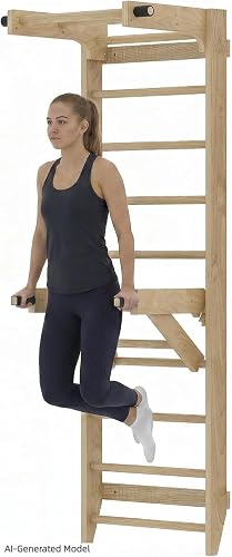 Oakvera Swedish Ladder Wall Bar with Adjustable Pull-Up Bar