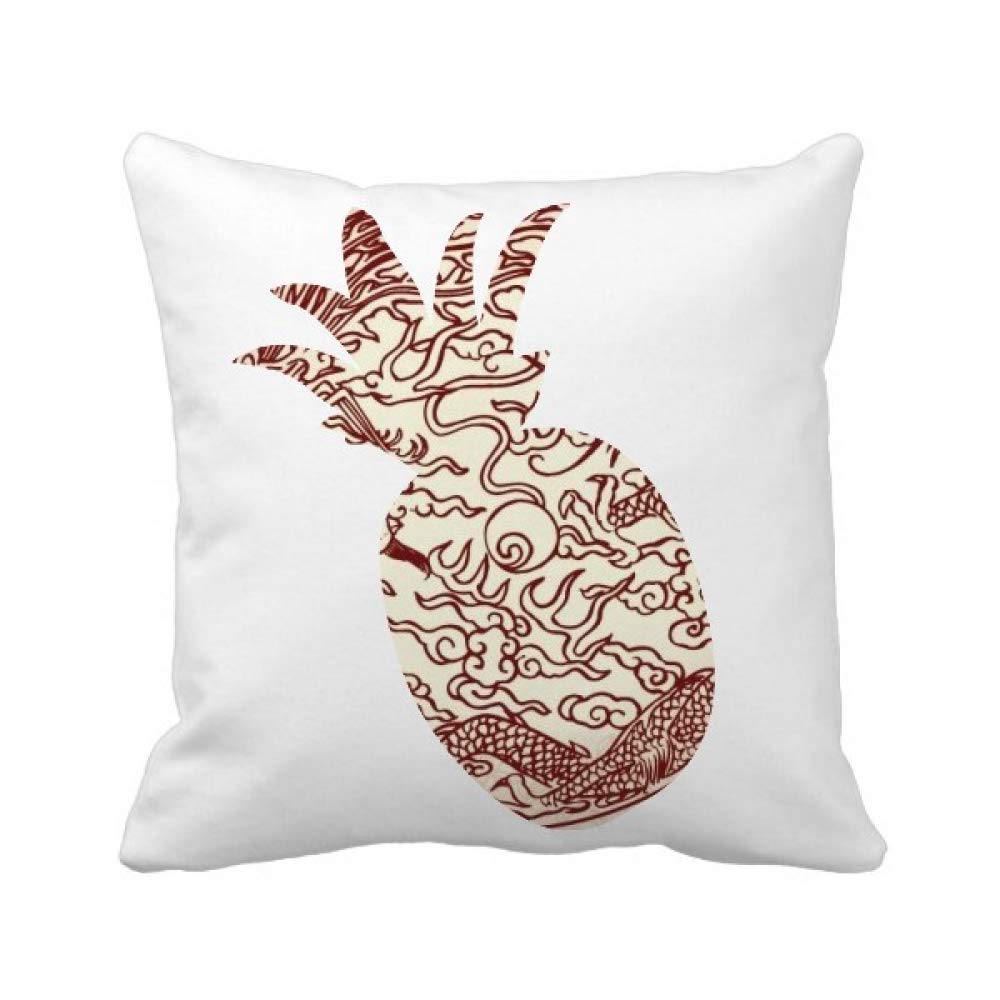 Housse de coussin dragon chinois et phénix aux finitions artistiques durables