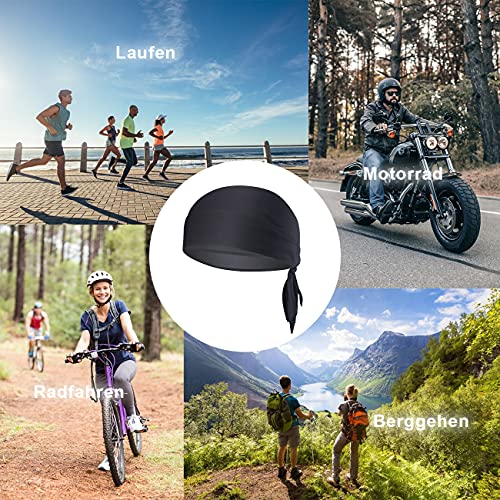 VIAUMBR Bandana Ciclismo Hombre Mujer Pañuelo Cabeza Ciclismo para Nadar Correr Senderismo Montañismo y Moto Negro - imagen 7