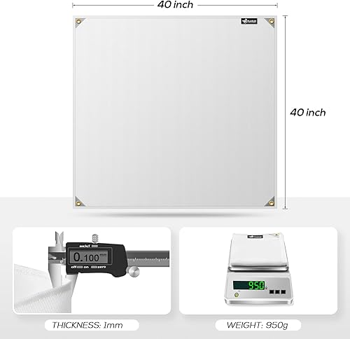 Miniatura 5 de FLASLD Manta de soldadura resistente de fibra de vidrio, protege el área de trabajo de chispas, manta aislada para accesorios de ahumadores y