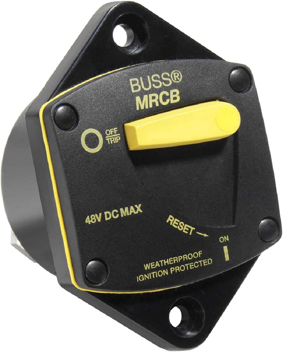 Bussmann CB187P-100 Weatherproof Marine Rated High Amp Type III Panel Mount Circuit Breaker (100 Amp), 1 Pack