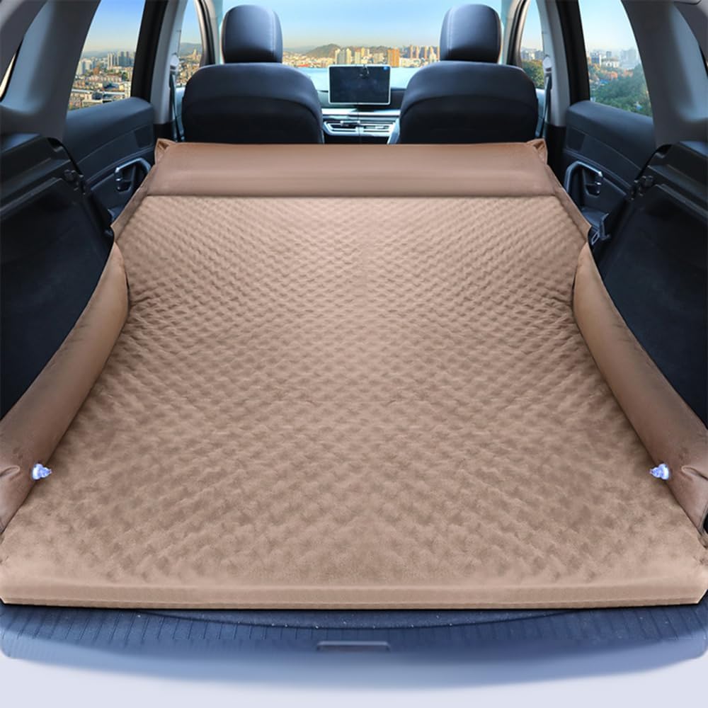 Car Boot Inflatable Mattress for Mercedes EQC 2019 2020 2021 2022 2023 2024 Trunk Air Mattresses Portable Movable Folding Travel Air Mattress Bed Pad Outdoor Mat Accessories,Brown