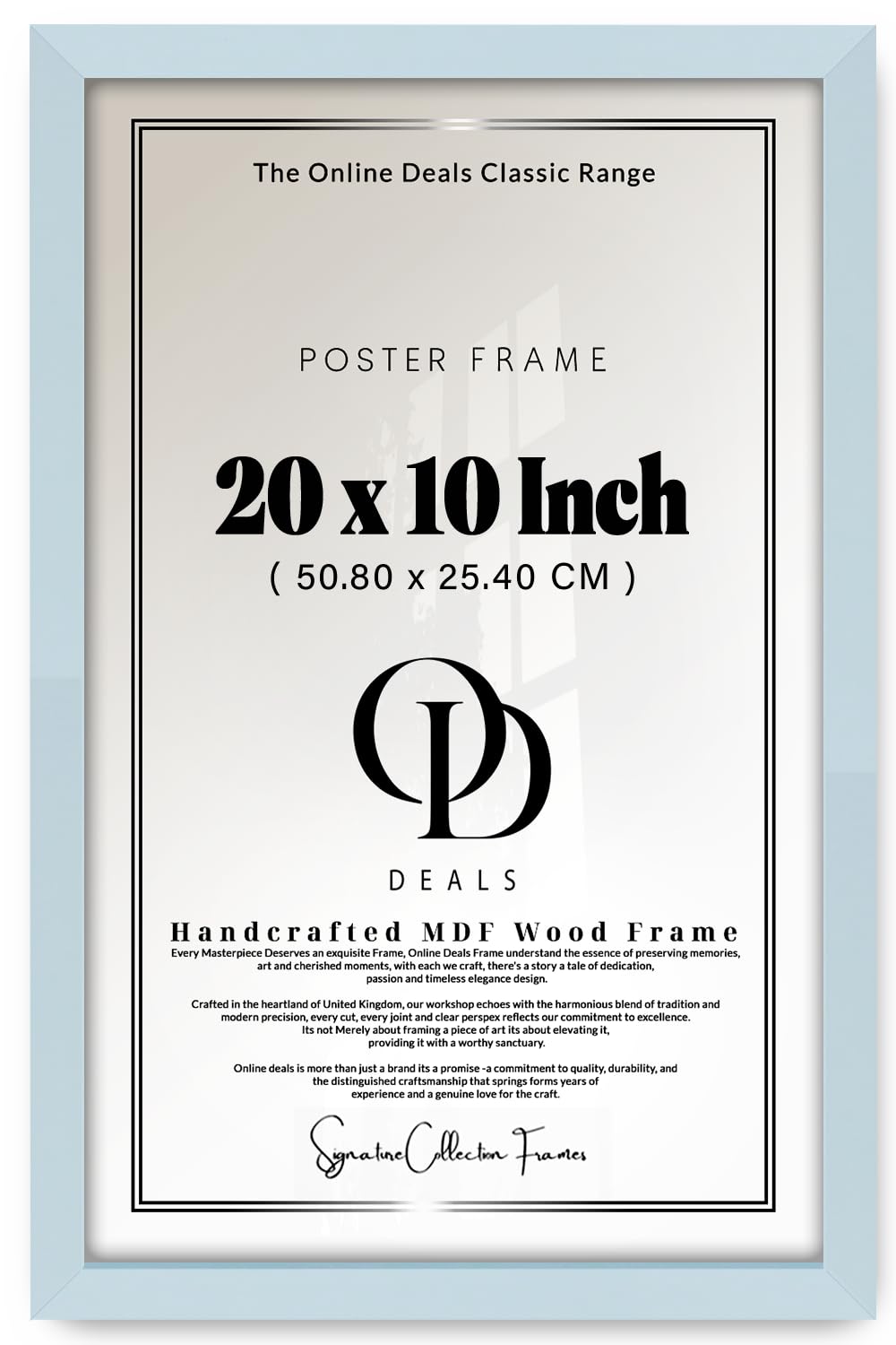 Od Deals Light Grey — Refined Aesthetic Flat Medium Rectangle Poster And Picture 20 X 10 Inch With Solid Engineered Wood Finish (50.80 X 25.40 Cm) For Any Interior Display For Wall And Home Use