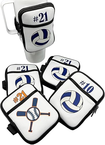 Miniatura 7 de Paquete de 10 bolsas de neopreno para botella de agua de sublimación con bolsillo con cremallera, para vasos de 40 onzas y bolsa de botella de agua