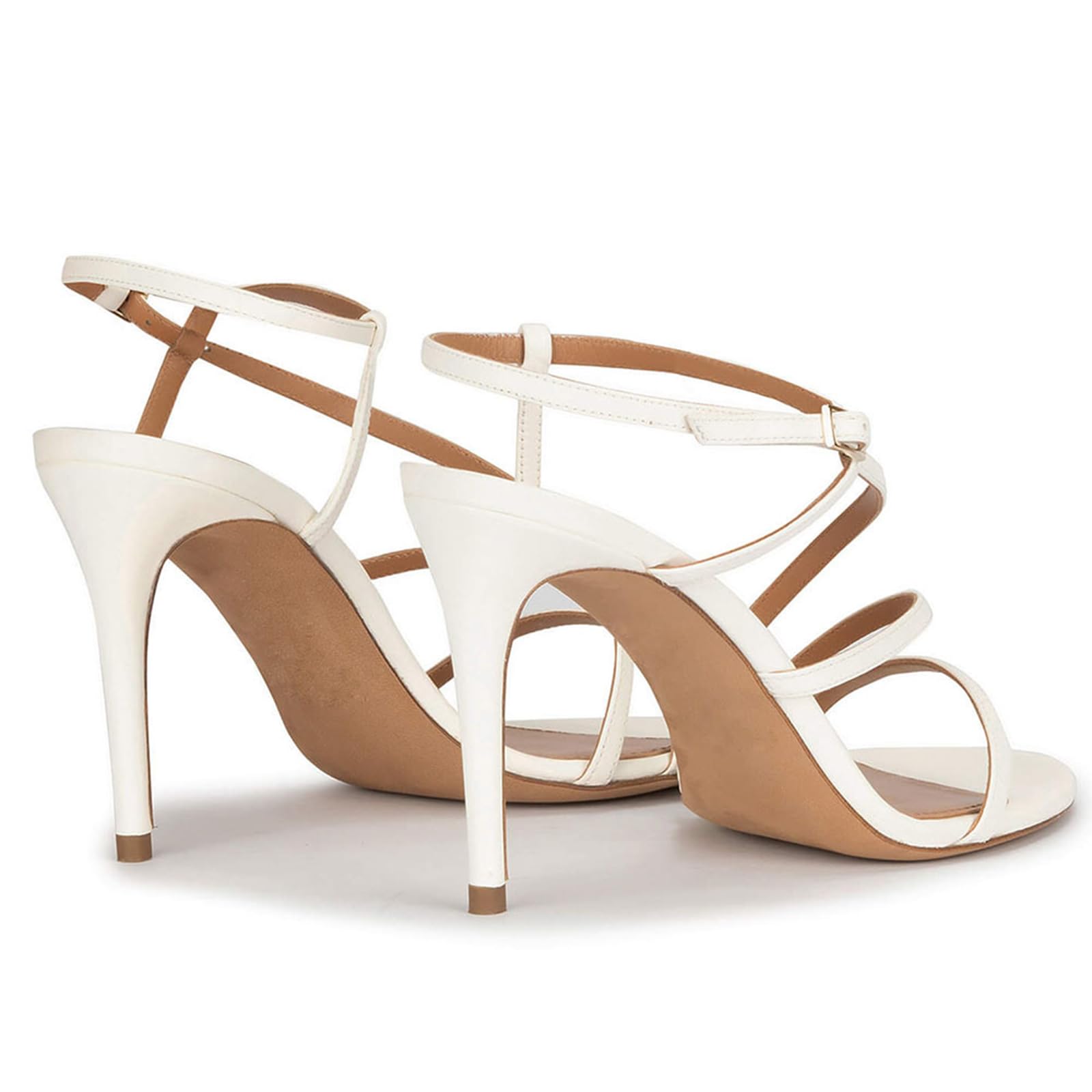 Sandalias de Tacón de Aguja con Punta Abierta para Mujer, con Tiras y Punta Redonda Sexys,Zapatos de Verano Cómodos y Elegantes para Fiestas de Graduación y Graduación