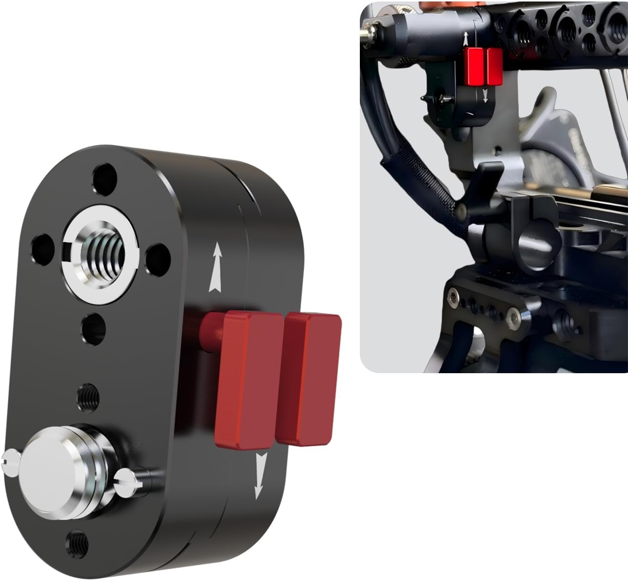 Mini Lock Quick Release Plate System, 2 Halves Split Design,Zero Play Locking with 1/4"-20 or 3/8"-16 Threads for Camera,Monitor,Tripod,Arm or Other Photography Accessories(3/8" Threaded)