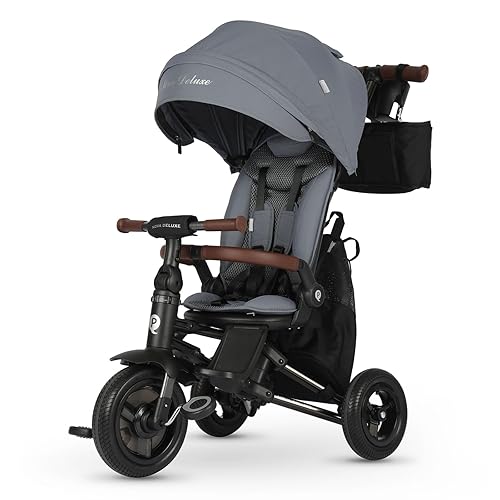 Cochecito de bicicleta de bebé para edades de 10 meses a 6 años, cochecito plegable 8 en 1 para niños pequeños con toldo extraíble y asiento