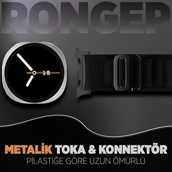 Rongep [Travel Loop] Samsung Galaxy Watch 9/8 44mm/40mm/Classic 46mm ile Uyumlu Kordon Rahat Kumaş Samsung Watch 9 44mm Kordonu Terletmeyen Konforlu Tasarım Galaxy Watch 9 Kordon