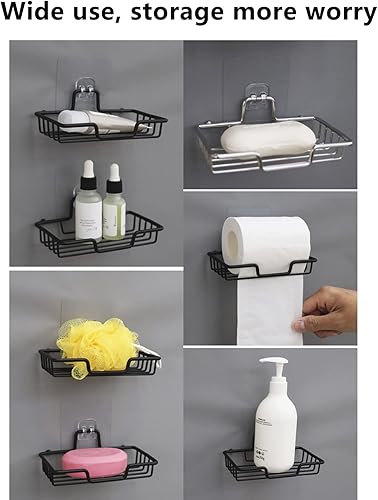 Miniatura 3 de Jabonera de acero inoxidable mejorada 2025 (juego de 2)  Barra adhesiva para jabón sin taladrar para ducha y fregadero, resistente al óxido y de