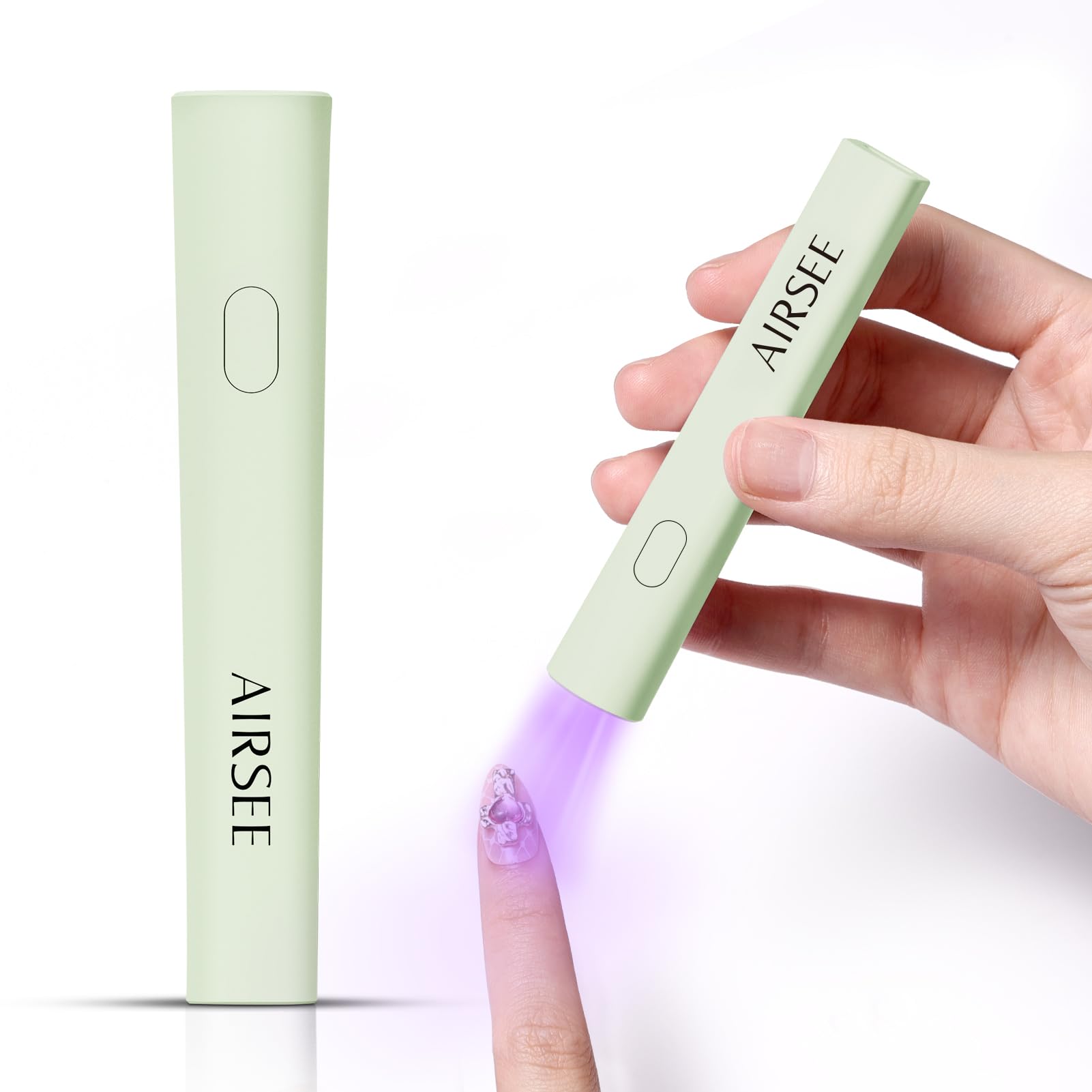 AIRSEE Mini Portable Handheld UV Light for Gel Nails, Home & Travel,Green