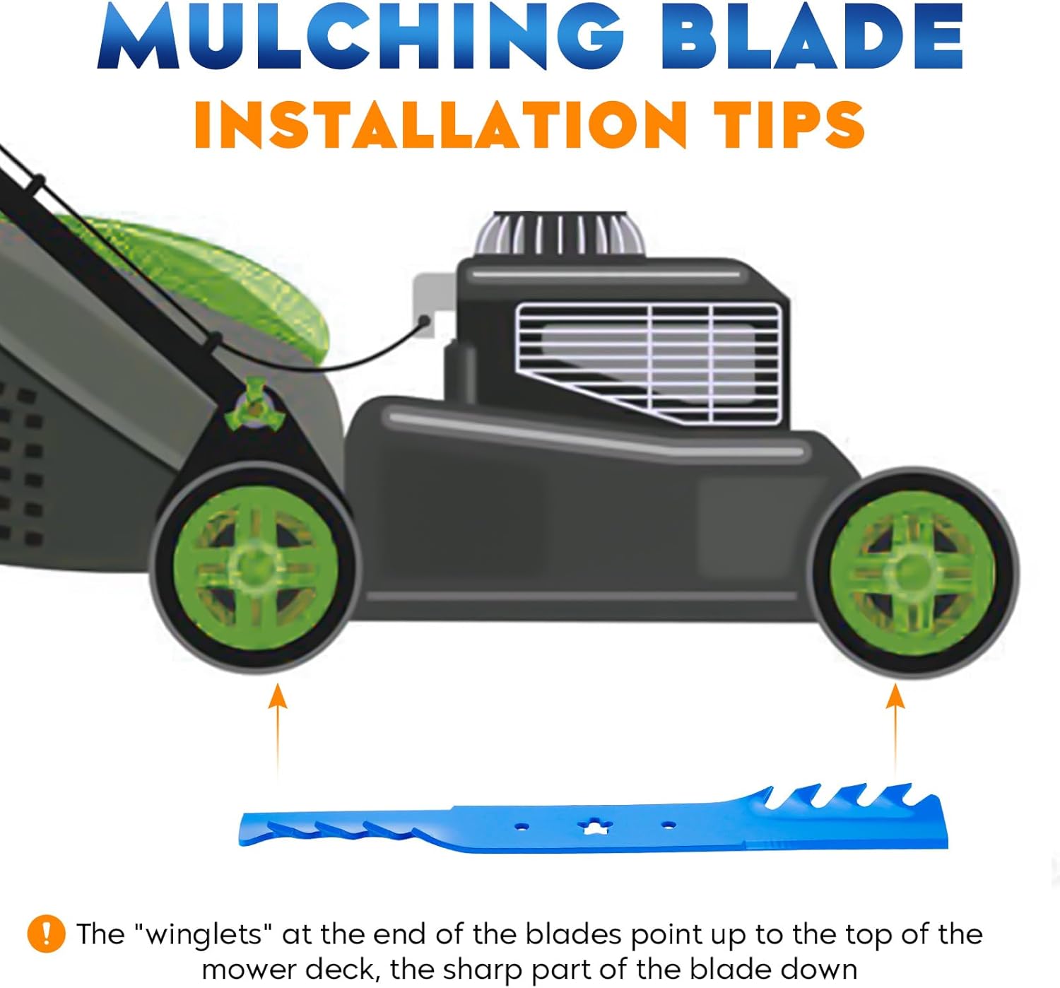 Aeagle Mulching Blade for 127842 38 inch Deck AYP HD13538 LT1238 Replaces134148, 138497 531307221 532139774 2 Pack