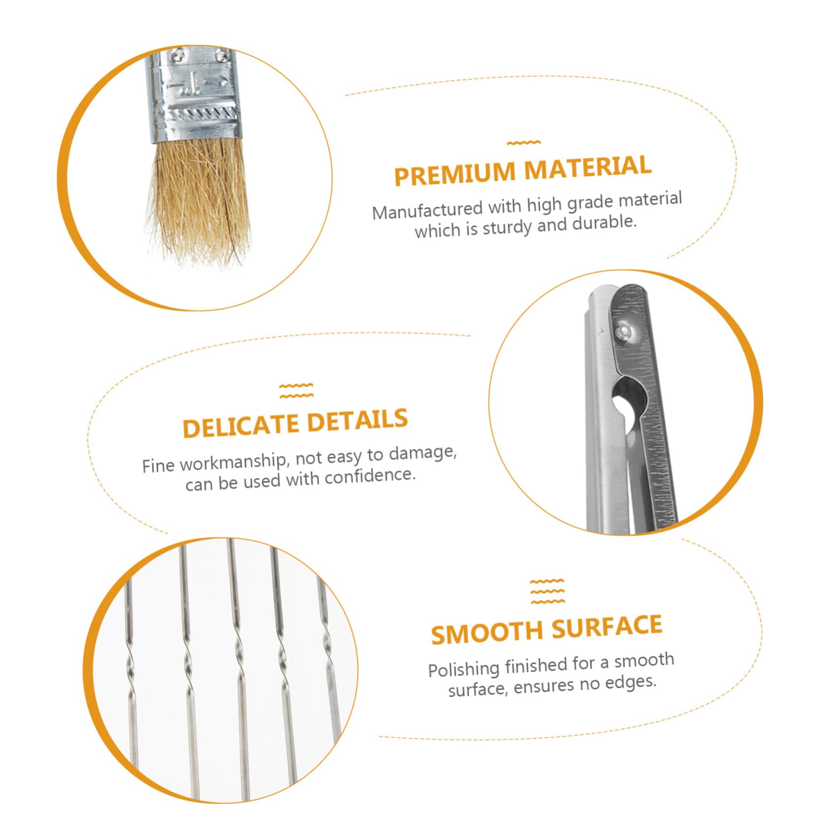 Set di Utensili Barbecue in Acciaio Inox per Campeggio | Clip Multi-funzione, Design Leggero, Accessori per Grigliate All'aperto, Bastoncini Inox, Kit Completo