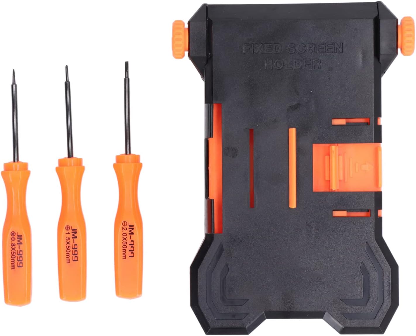 Professional Phone Repair Holder Adjustable PCB Fixture with 3pcs Screwdriver Kit ABS Material Folding Clamp for Smartphone Circuit Board Maintenance and Screen Repair