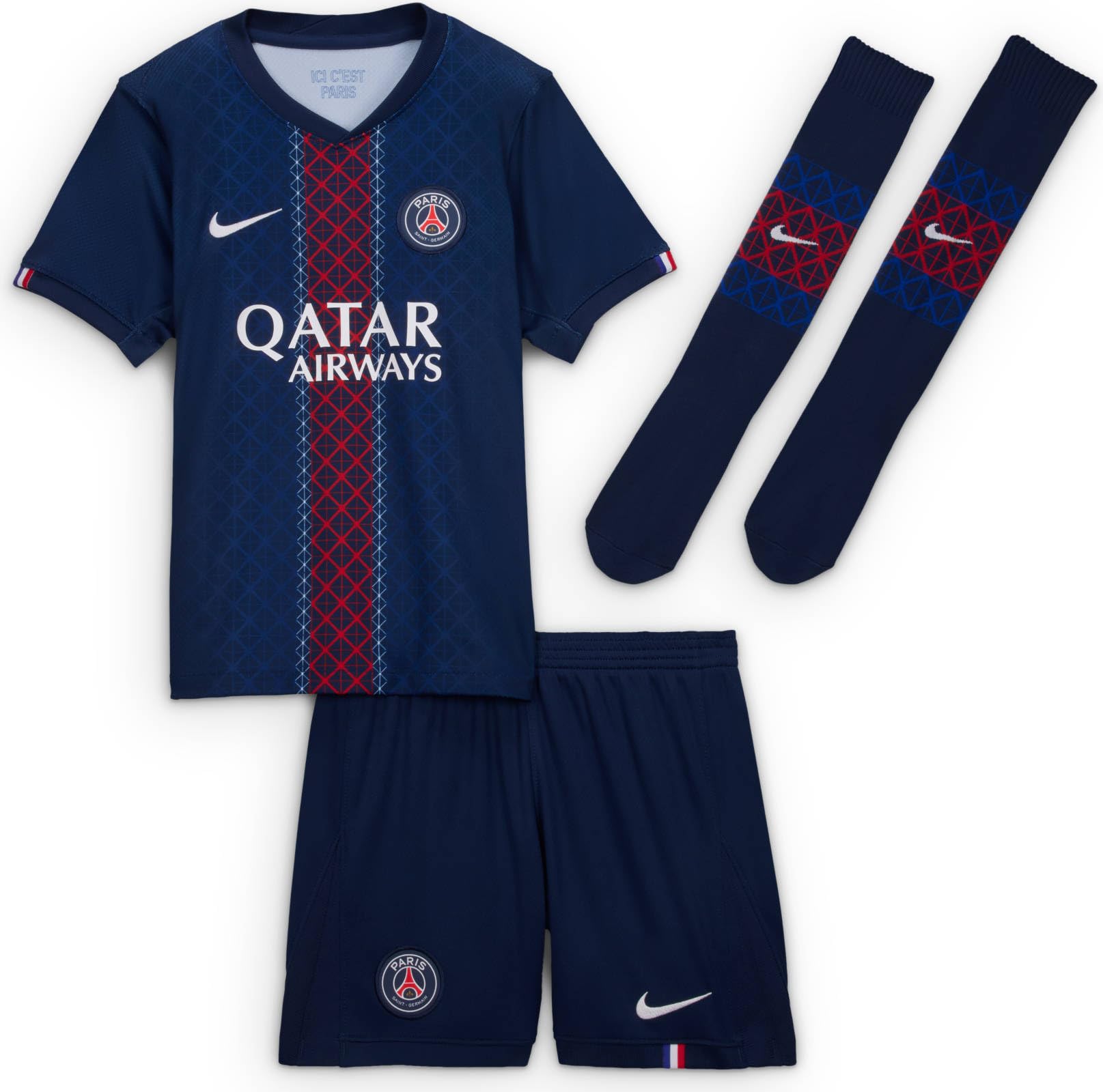NIKE Paris Saint-germain 2025/26 Stadium Home Dreiteiliges Nike Replika Fußballtrikot-set Für Jüngere Kinder Set di maglia da calcio Unisex - Bambini e ragazzi