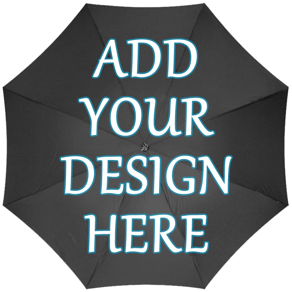 SantouisCustom Any Text Logo Image Picture Compact Travel 31 Colors Umbrella Personalized Folding Portable Windproof Umbrellas for Rain Sun Company Advertising Funny Good Gifts for Men Women Boss Family