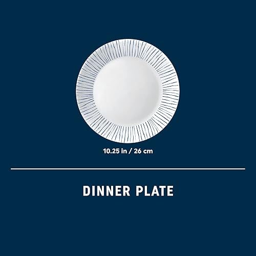 Miniatura 5 de Corelle 6 platos llanos de vidrio Vitrelle de 10.25 pulgadas, ligeros, resistentes a astillasarañazos, rayas botánicas