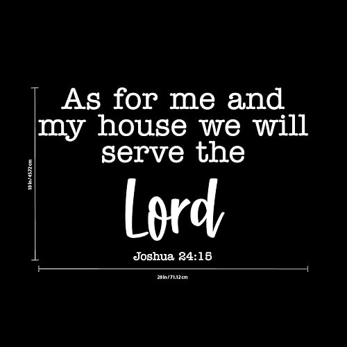 Miniatura 4 de Aurabeam Calcomanía de vinilo para pared, con texto en inglés "As for Me and My House We Will Serve The Lord Joshua 2415", calcomanías de pared