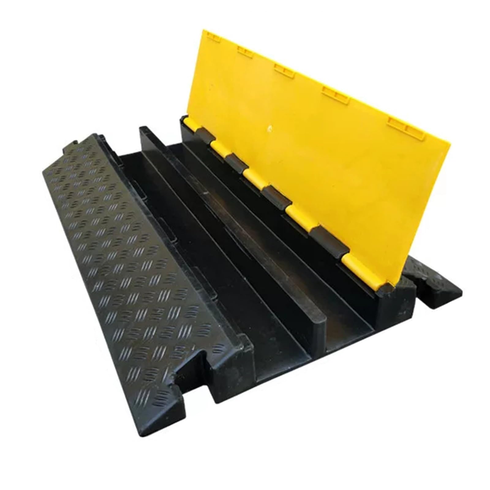 Pasacables Suelo, Protector de Cable para Exteriores, Rampa de Cables de 2 Canales, Reductores de Velocidad Modulares, Capacidad de 5 toneladas(90x58x8.8cm/35x23x3.4in)