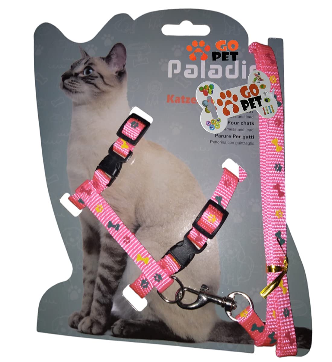 The DDS Store Adjustable Cat Walking Harness Nylon Strap Collar with Leash,Cat Leash and Harness Set Escape Proof (Pink Color) (B07S24R527) Amazon Price History, Amazon Price Tracker