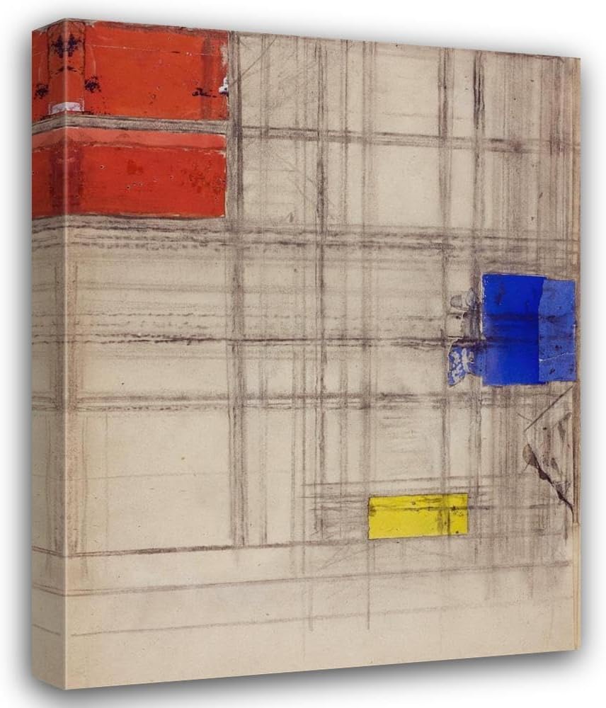 ArtDirect Study for a Composition (1940-1941) 36x47 UnFramed Museum Art Print Poster Ready for Framing by Piet Mondrian (Dutch, 1872-1944)