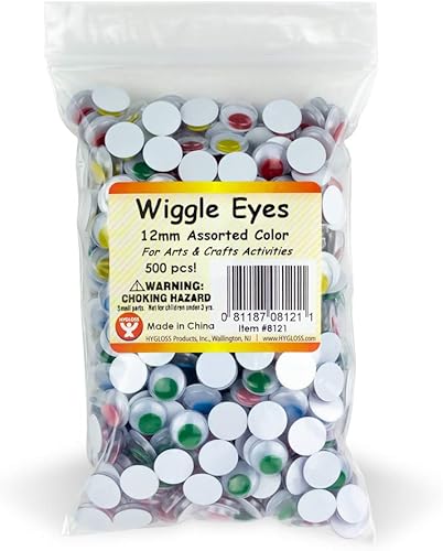 Miniatura 8 de Hygloss Products Ojos de plástico para ojos, ideales para artes y manualidades, no adhesivos, pegar, color negro, tamaño 0.394 in, paquete económico