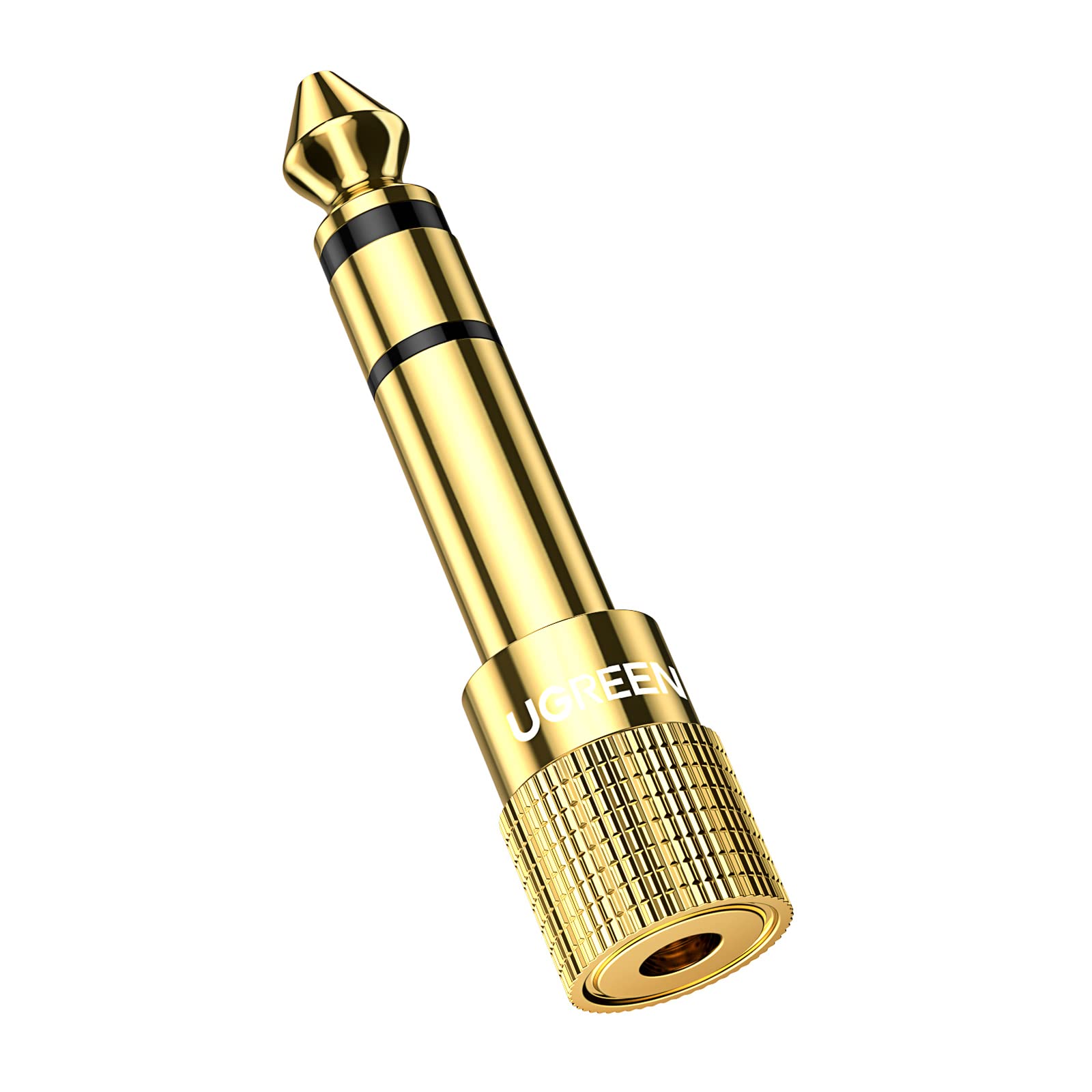 UGREEN 3.5mm ⇒ 6.35mm 変換アダプタ ステレオミニプラグ（メス）⇒ステレオ標準プラグ（オス） 24K金メッキコネクタ 3.5mm to 6.35mm 変換プラグ ヘッドホン/アンプ/電子ピアノ/イヤホン/ミキサー/プレーヤーなどに対応 (1個)商品画像