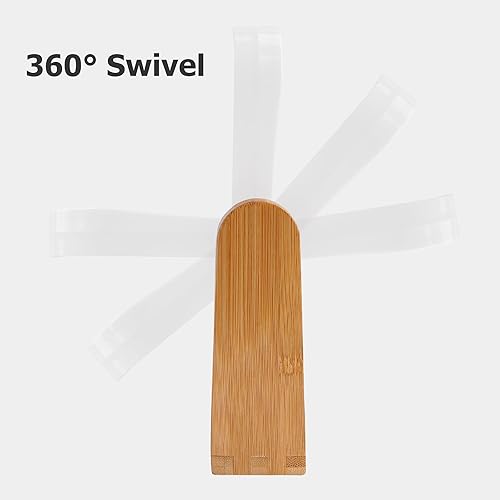 Miniatura 4 de Espejo de maquillaje de tocador con soporte de bambú natural, aumento 1X3X, espejo de aumento giratorio de 360 grados, espejo de aumento giratorio