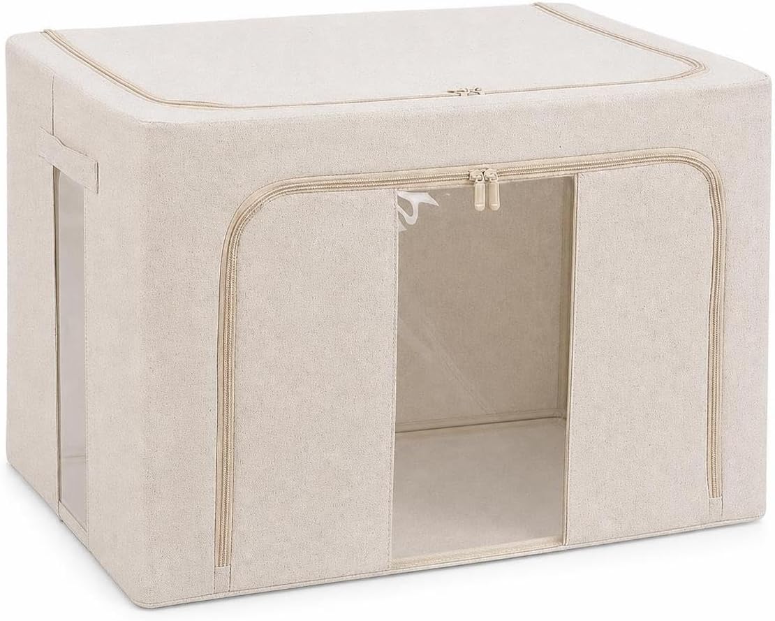 Foldable Storage Box, Dustproof , Beige , size to 1