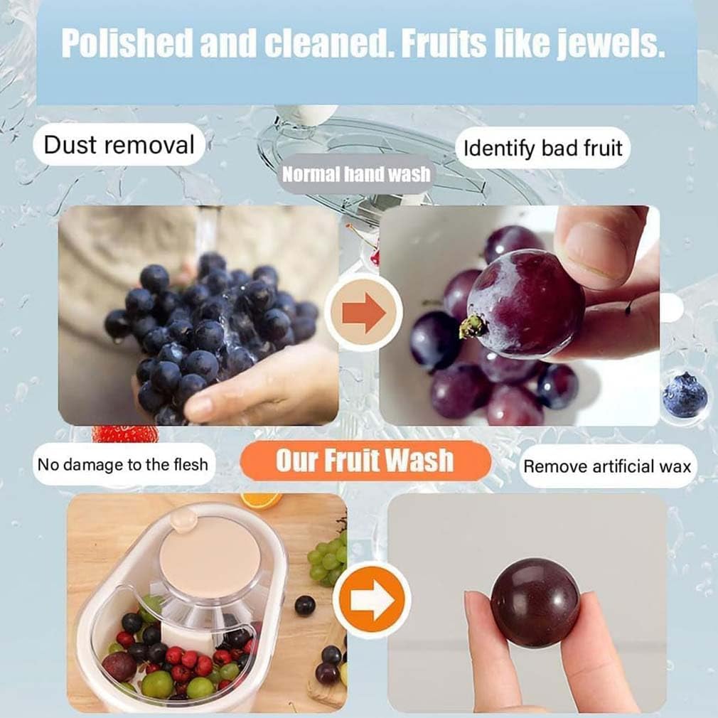 LUCKKY Fruit Cleaner Spinner, Obst-Reinigungsschleuder, Tragbarer Obstwäscher mit Deckel, Große Obst-Waschschleuder, Gemüses-Reinigungsschleuder Mit Waschkorb, Obst- Und Gemüses Chrubber (Rosa)