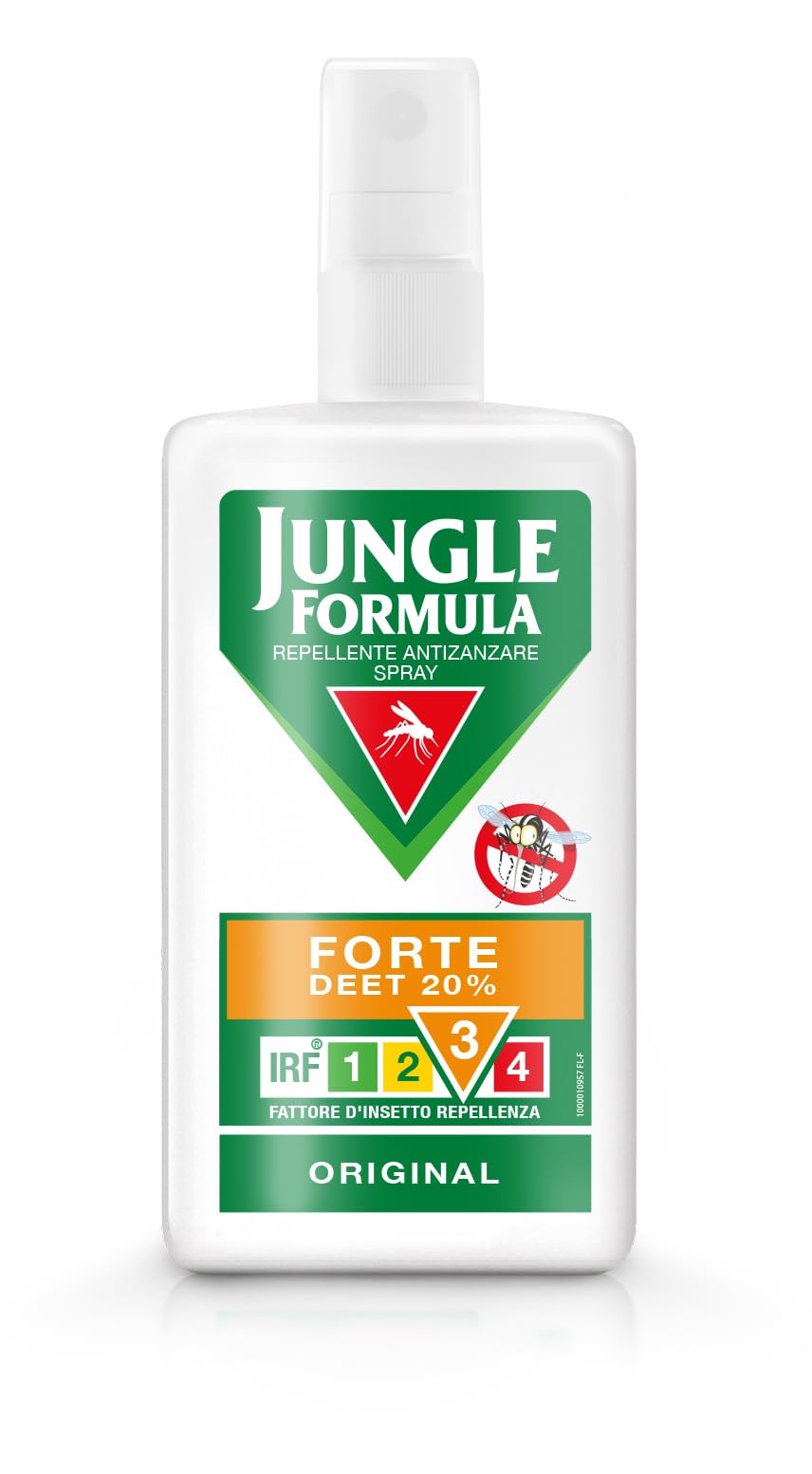 Jungle Formula Forte Spray Repellente per zanzare e insetti - Protezione fino a 6 ore - Zanzare, inclusa la zanzara tigre - Per l'uso in casa, all'aria aperta e per viaggi a corto raggio - 75 ml
