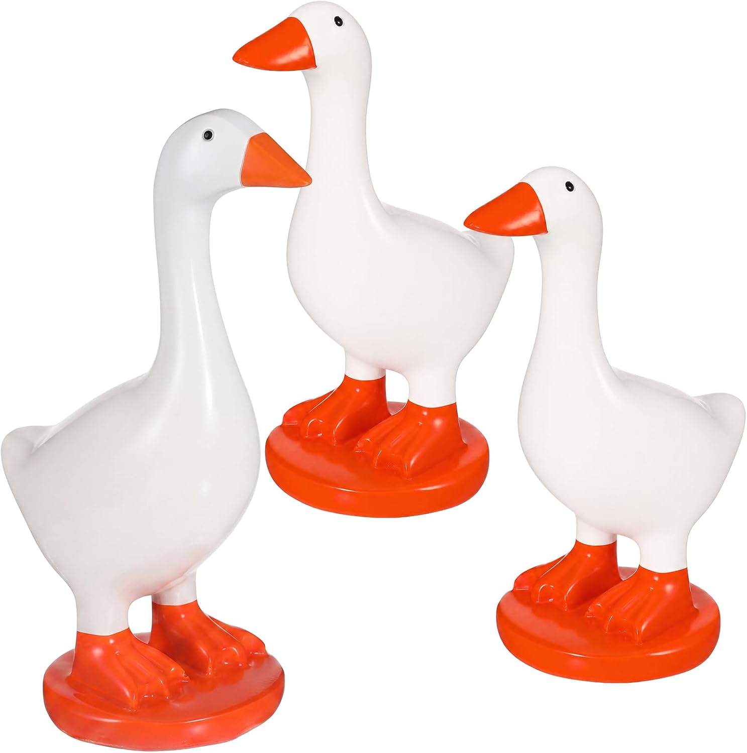 3 Pcs Mini Funny Desk Goose Statues 7 Inch Resin Table Decoration, Elegant