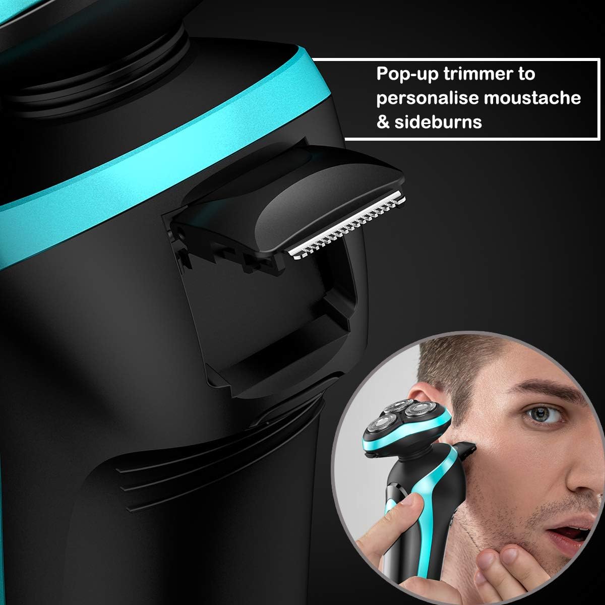 Electric Razor for Men, LED Shaver, USB Rechargeable Rotary Beard Shaver Grooming Kit with Pop-up Trimmer, 90 Minutes Running Time, Wet Dry Use