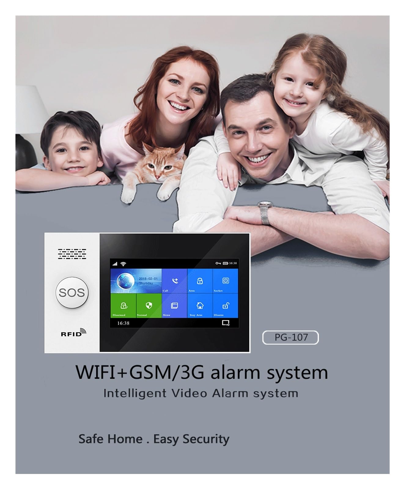 Tuya WiFi GSM Ochrona Bezpieczeństwa W Domu Inteligentny System Alarmowy Ekran Dotykowy Czujnik Ruchu Włamywacza Okna Drzwi Kamera IP Zdalny Monitoring(G)