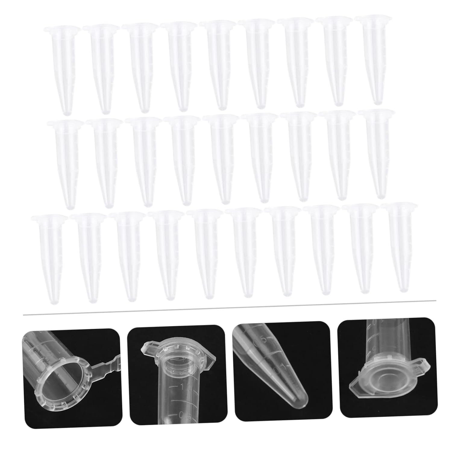 1000pcs Vials Plastic Test Tube Smooth Wall Accurate Measurement Scale High-Speed Centrifugal Force Compatible