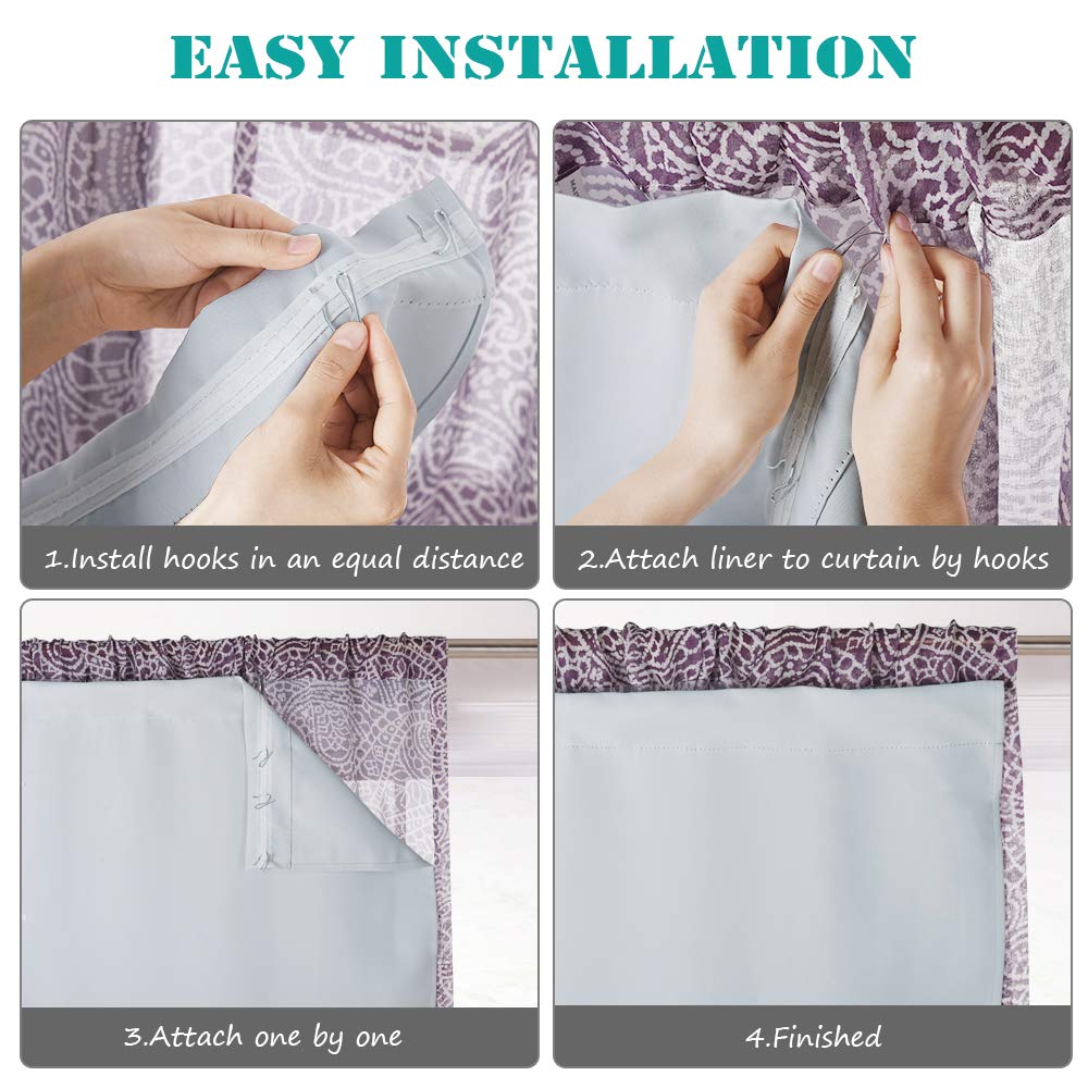 Thermal Insulated Blackout Liner Black Out Curtain Liners for