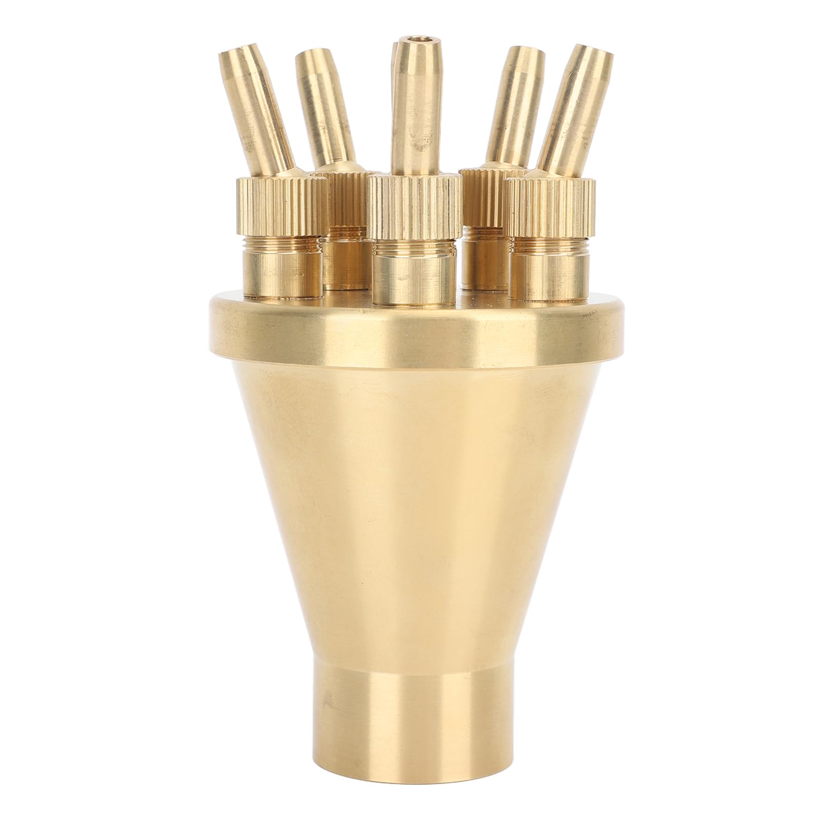 Pond Fountain, Copper Water Fountain Nozzle Direct Spraying Universal Adjust Pool Sprinkler for Garden(G1 Inch)